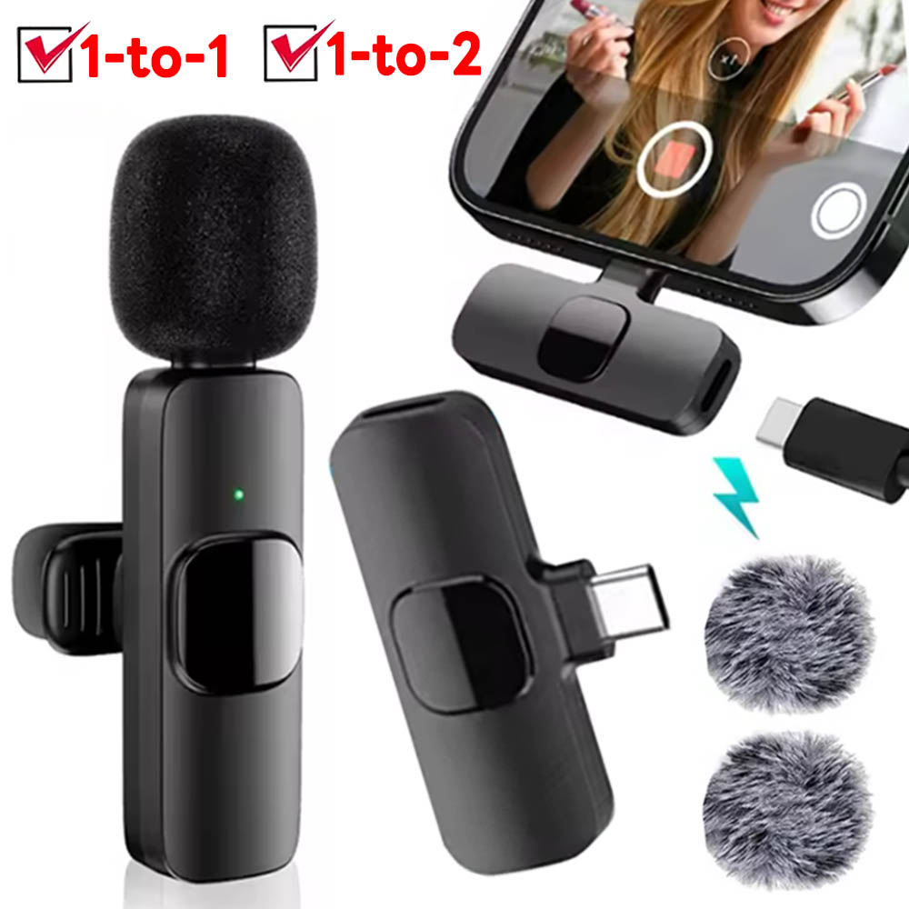 Type C Adapter - Microfono Lavalier Wireless Portatile 1to2 1to1