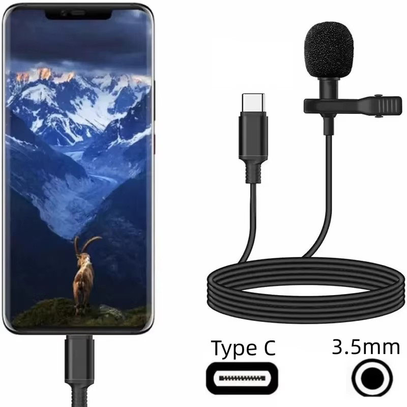 Type C Adapter - 1-5 pezzi Microfono Lavalier Mini USB