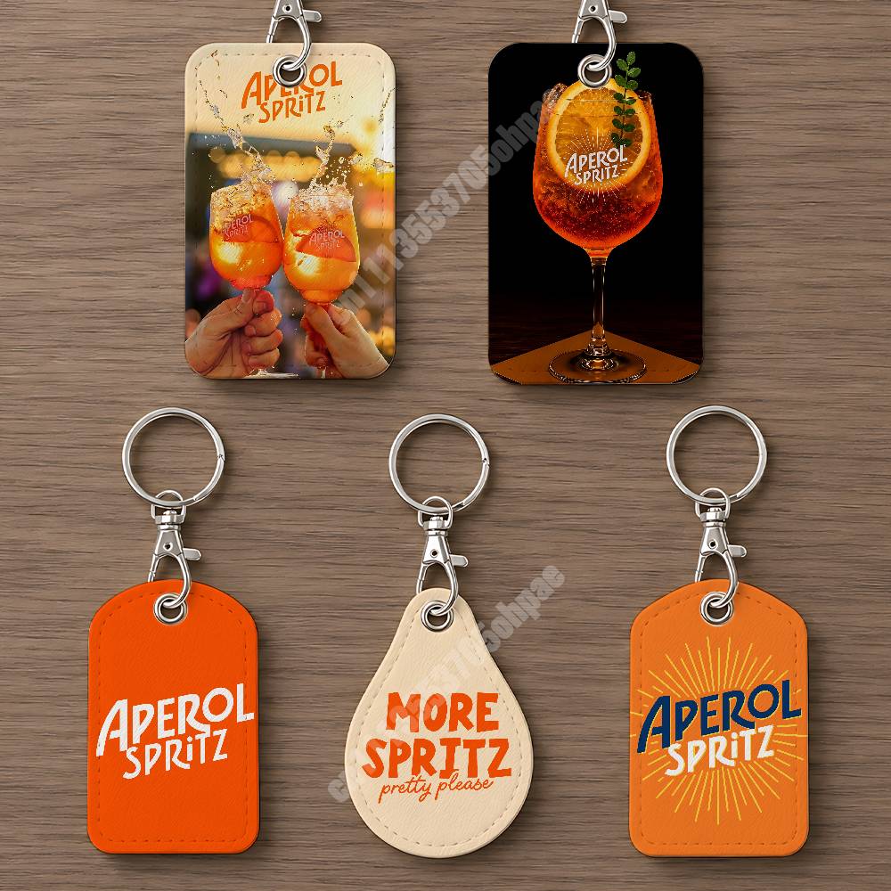Phone Accessories Charms - Portachiavi in Pelle Arancione Prosecco A-Aperol