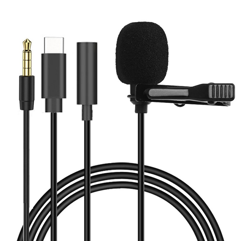 Type C Adapter - Mini microfono lavalier portatile da 1,5